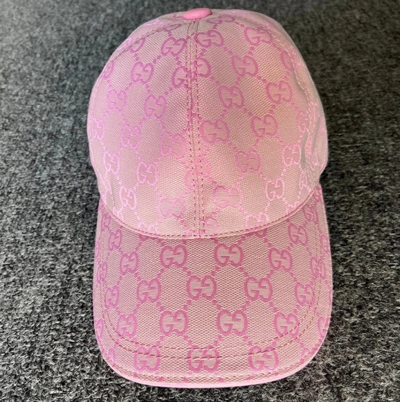 Authentic Gucci Pink Monogram Baseball Cap - Picture 1 of 5